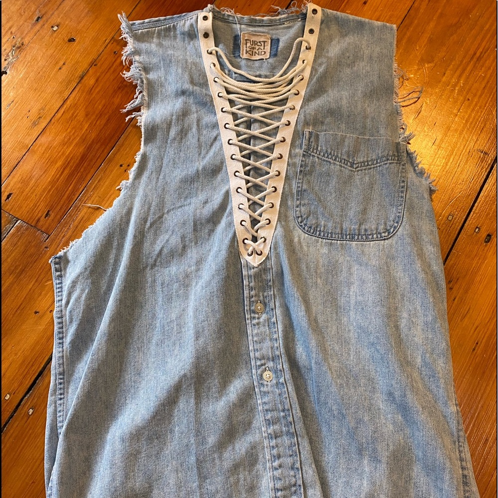 LF ONE OF A KIND denim (very short) cover up